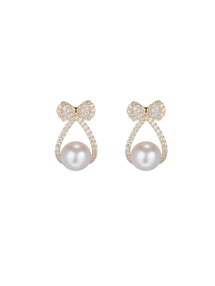 Boucles d'Oreilles Kenza Nœud Pavé de Perles
