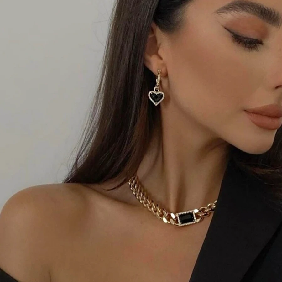 Boucles d'oreilles cœur en cristal 'Tainted Love'