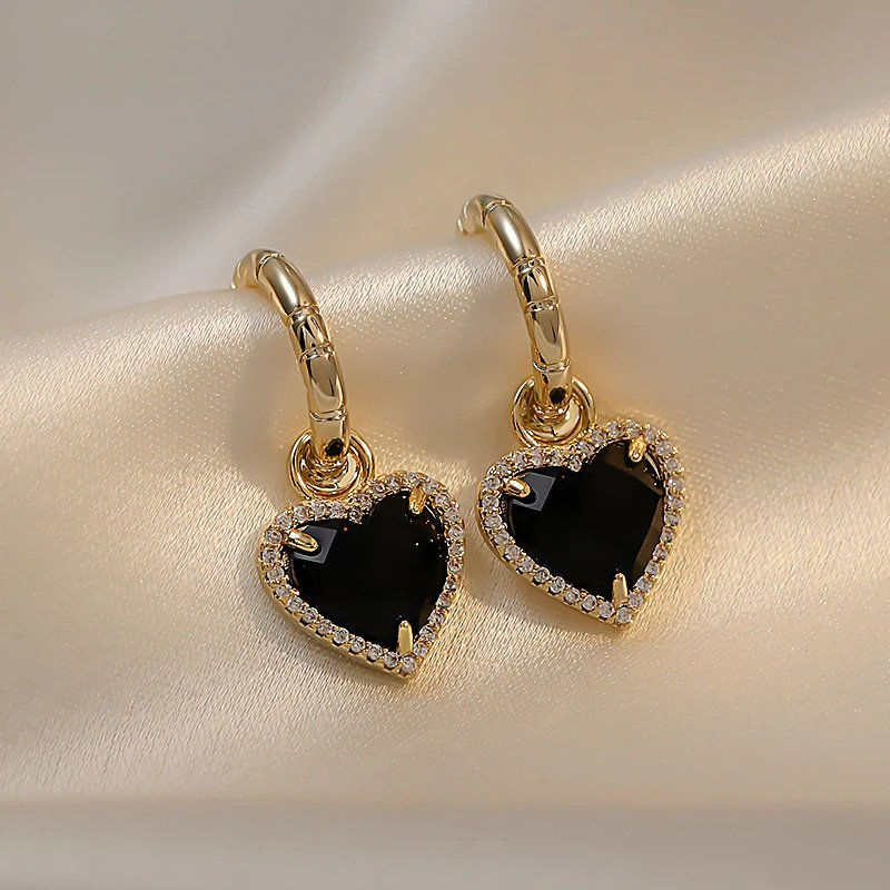 Boucles d'oreilles cœur en cristal 'Tainted Love'