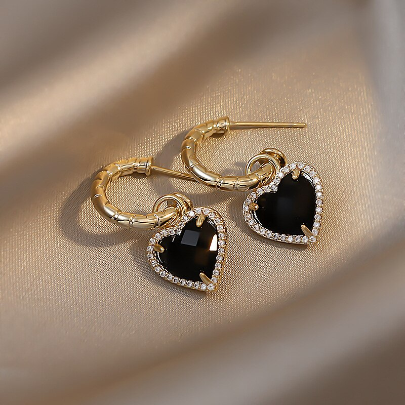Boucles d'oreilles cœur en cristal 'Tainted Love'
