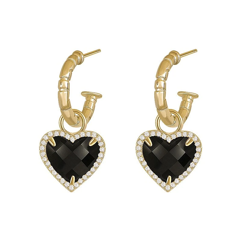 Boucles d'oreilles cœur en cristal 'Tainted Love'