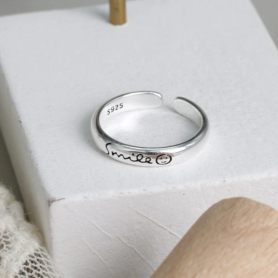 Bague Sourire en Argent Sterling 925