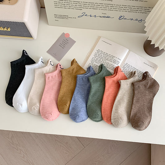Pack de 10 Chaussettes Courtes Ultra Confort avec Smiley – Style & Bonne Humeur au Quotidien !