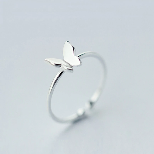 Bague papillon en argent