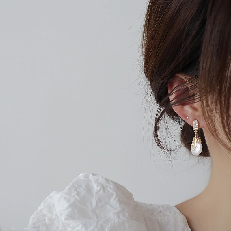 Boucles D'oreilles Allure Cristal & Perle