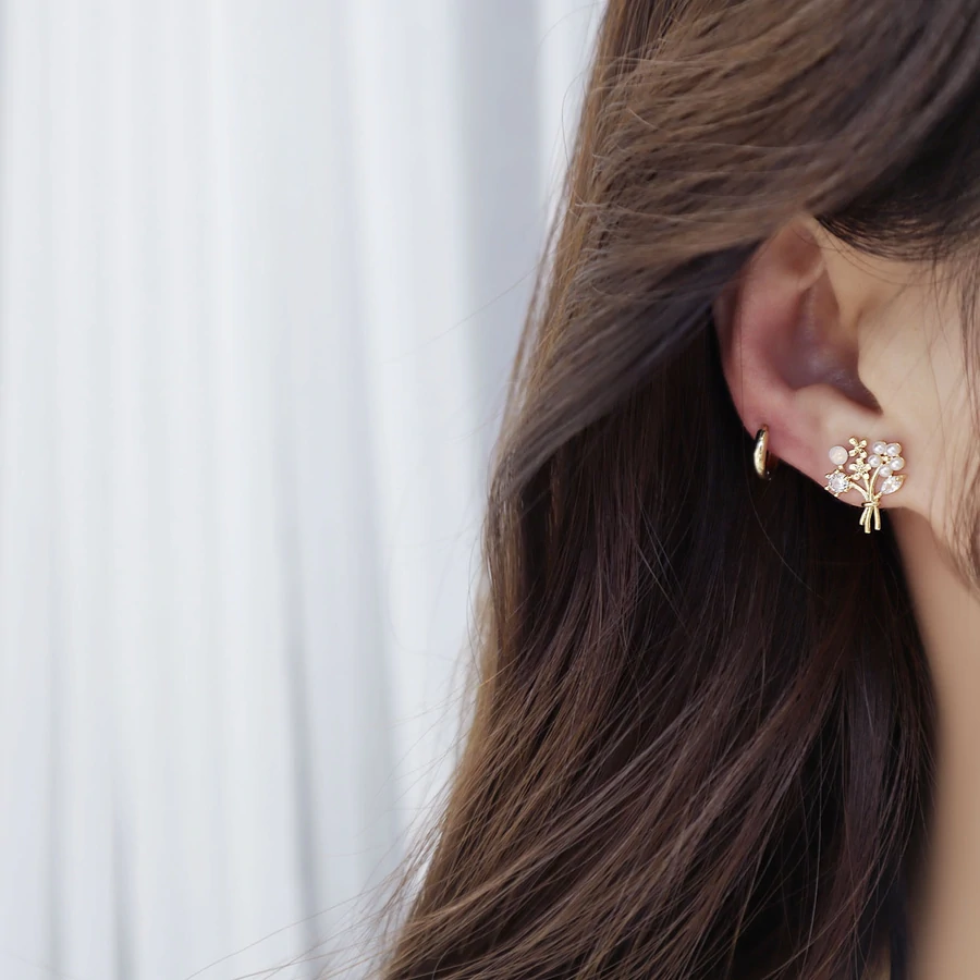 Boucles d'oreilles bouquet de fleurs