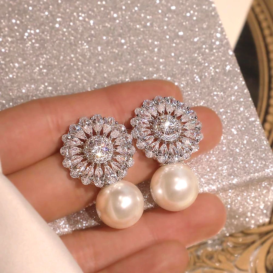 Boucles d'oreilles en cristal perle Aria