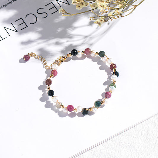 Bracelet Joy En Perle&Pierre naturelle Tourmaline