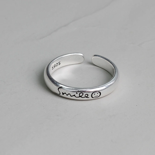 Bague Sourire en Argent Sterling 925