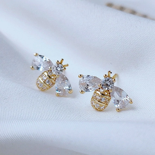 Boucles D'oreilles Abeille Cristal